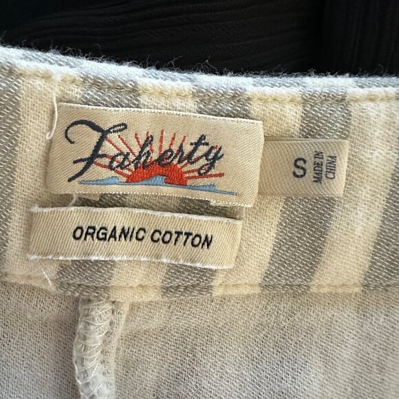 Faherty Tie Strap Organic Cotton Stripe Midi Dress Womens Size S Pockets Capsule - Picture 5 of 8